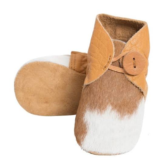 Cowhide Booties - Tan