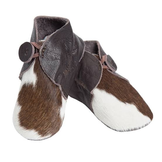 Cowhide Booties - Chocolate